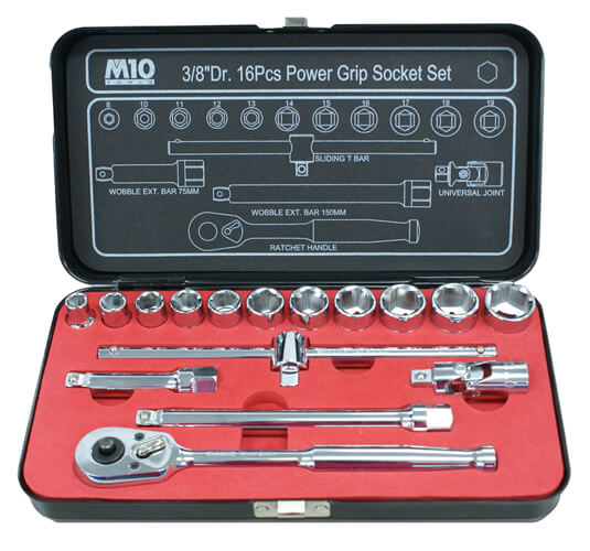 M10 16pcs 3/8" Dr POWERGRIP SOCKET set