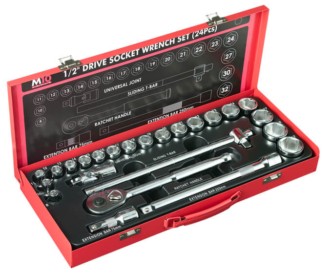 M10 24pcs 1/2" Dr SOCKET set (6pt socket) 419M