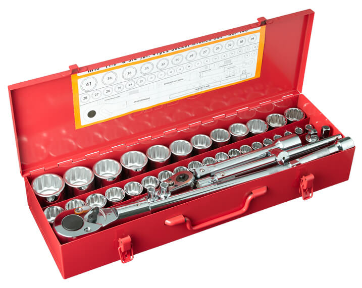 M10 62 pcs 1/4", 1/2", 3/4" Dr COMBINATION SOCKET set