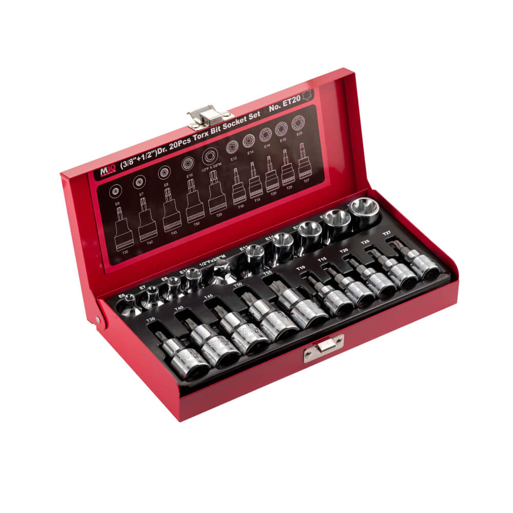 M10 20pcs 3/8", 1/2" Dr STAR SOCKET set