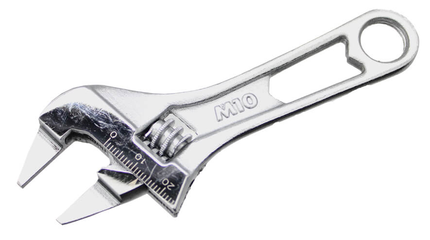 M10 AW120S 4.5" Stubby Adjustable Wrench with scale
