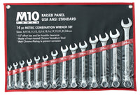 M10 14 pcs Raised Panel Metric Combination wrench set 8-24mm (Bag)