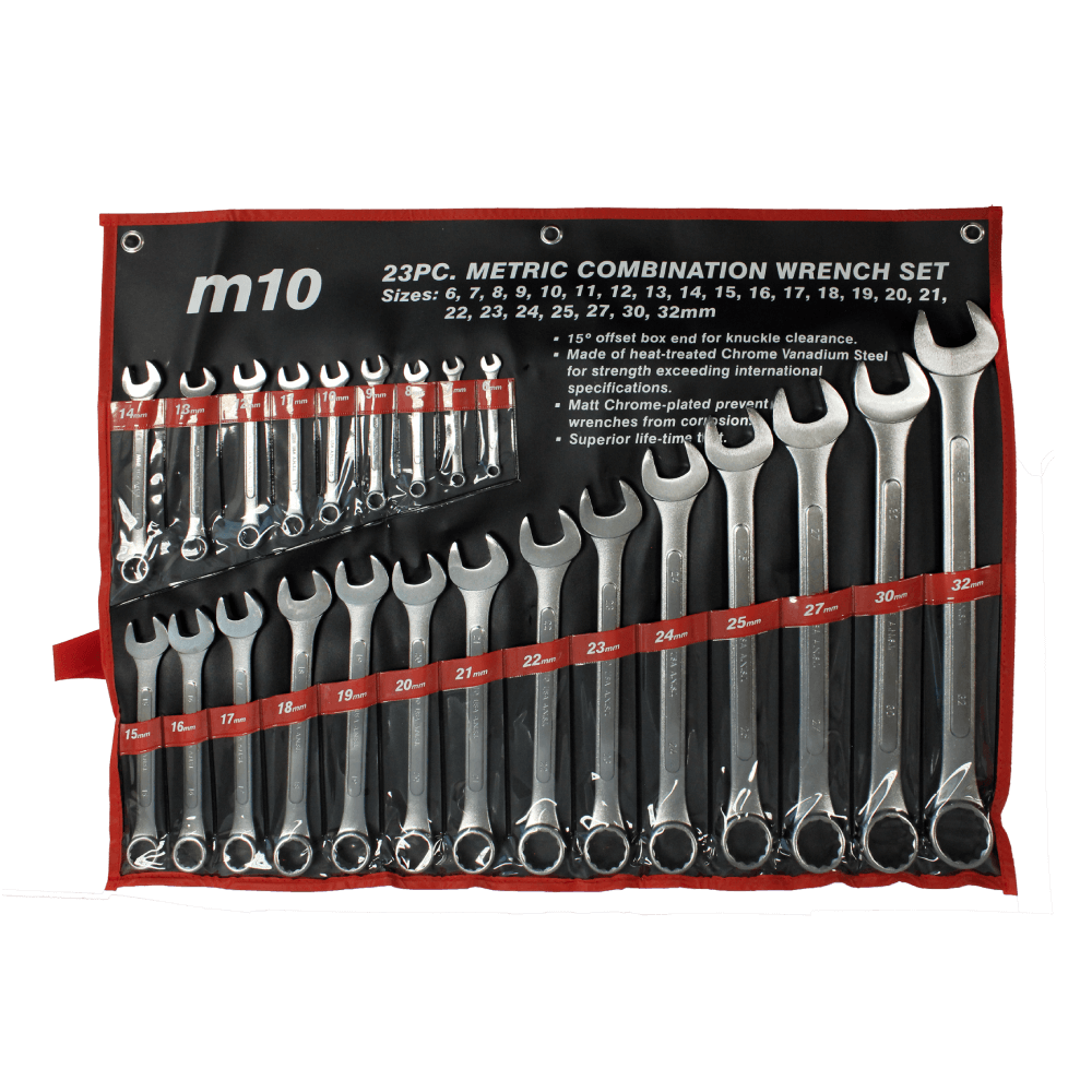 M10 23 pcs Raised Panel Metric Combination wrench set 6-32mm (Bag)