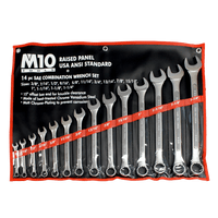 M10 14 pcs Raised Panel Inches Combination wrench set 3/8"-1-1/4" (Bag)