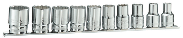M10 1/2" Dr Socket on Rail rails (6pt & 12pt)