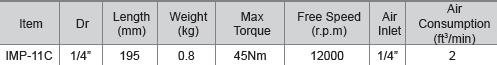 M10 IMP-11C 1/4” Impact Straight Type Screwdriver