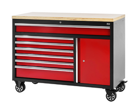 M10 7-Drawer Tool Wagon With Wooden Top