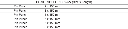 M10 PPS-6S 6pcs Pin Punch Set