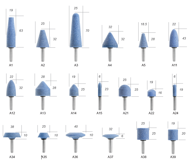 M10 "WA" Mounted Stone A-Size for S. Steel/Steel